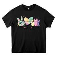 Black peace love peeps Heavy Core Tee - MaliasSmallBusiness