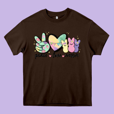 Peace Love Peeps Heavy Core Tee Designed By Maliassmallbusiness