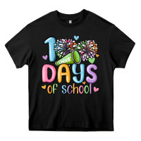 Black 100 days of school cheer Heavy Core Tee - MaliasSmallBusiness
