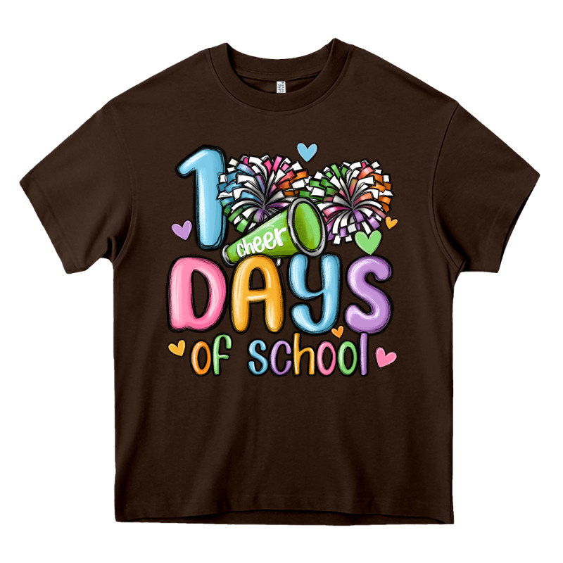 100 Days Of School Cheer Heavy Core Tee by MaliasSmallBusiness | Teevron