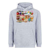 Heather Grey Teacher Coffee Cups Heavyweight Hoodie - FaDigitalArtStudio