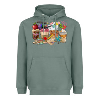 Sage Teacher Coffee Cups Heavyweight Hoodie - FaDigitalArtStudio