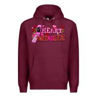 Burgundy Heart breaker Valentine's Day Premium Hoodie - FaDigitalArtStudio
