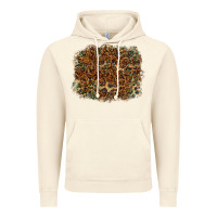 Vintage Artic leopard leather turquoise background Vintage Hoodie - RanaPortraitStore
