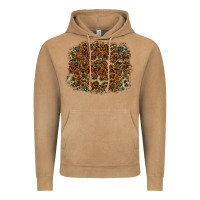 Vintage Camel leopard leather turquoise background Vintage Hoodie - RanaPortraitStore