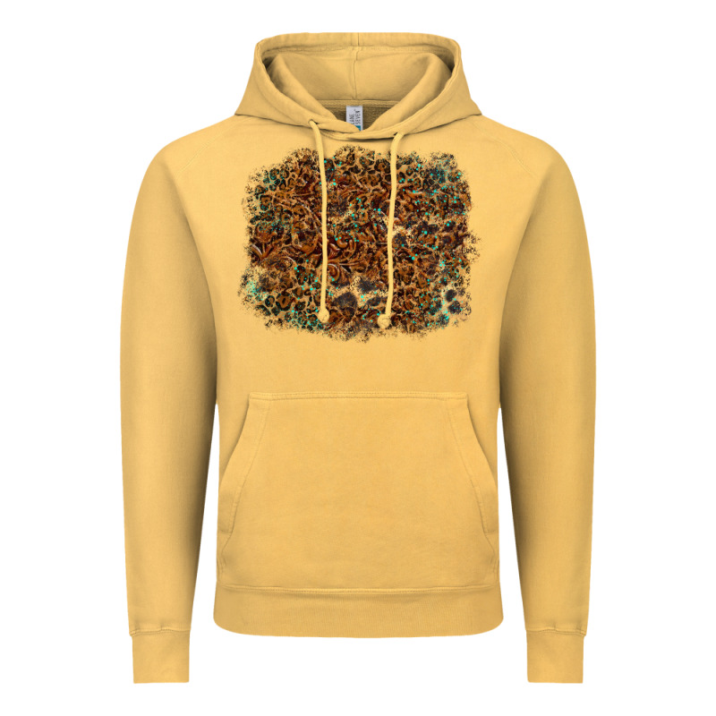 Leopard Leather Turquoise Background Vintage Hoodie by RanaPortraitStore | Teevron