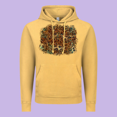 Leopard Leather Turquoise Background Vintage Hoodie Designed By Ranaportraitstore
