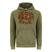 Vintage Olive leopard leather turquoise background Vintage Hoodie - RanaPortraitStore