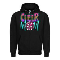 Black cheer mom Zipper Hoodie - OliviaCreatesArt