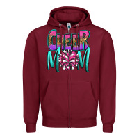 Burgundy cheer mom Zipper Hoodie - OliviaCreatesArt