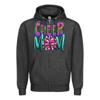 Charcoal Heather cheer mom Zipper Hoodie - OliviaCreatesArt