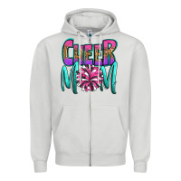 Dove Grey cheer mom Zipper Hoodie - OliviaCreatesArt
