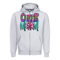 Heather Grey cheer mom Zipper Hoodie - OliviaCreatesArt