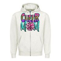 Oatmeal Heather cheer mom Zipper Hoodie - OliviaCreatesArt