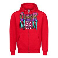 Red cheer mom Zipper Hoodie - OliviaCreatesArt