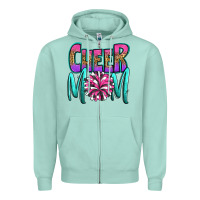 Seafoam cheer mom Zipper Hoodie - OliviaCreatesArt