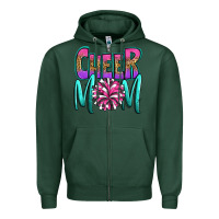 Sports Green cheer mom Zipper Hoodie - OliviaCreatesArt
