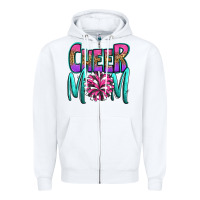 White cheer mom Zipper Hoodie - OliviaCreatesArt