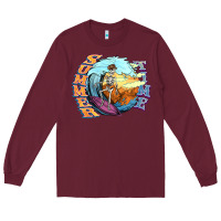 Burgundy summer time skeleton surfing Long Sleeve Tee - NancyCooperArtShop