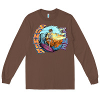 Chestnut summer time skeleton surfing Long Sleeve Tee - NancyCooperArtShop