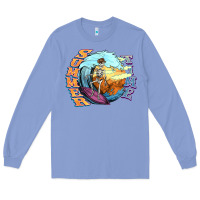 Colony Blue summer time skeleton surfing Long Sleeve Tee - NancyCooperArtShop