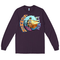 Plum summer time skeleton surfing Long Sleeve Tee - NancyCooperArtShop