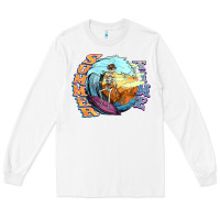 White summer time skeleton surfing Long Sleeve Tee - NancyCooperArtShop