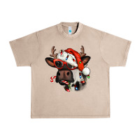 French Oak Christmas cow with antlers Urban Heavy Tee - Jasminsmagicworld