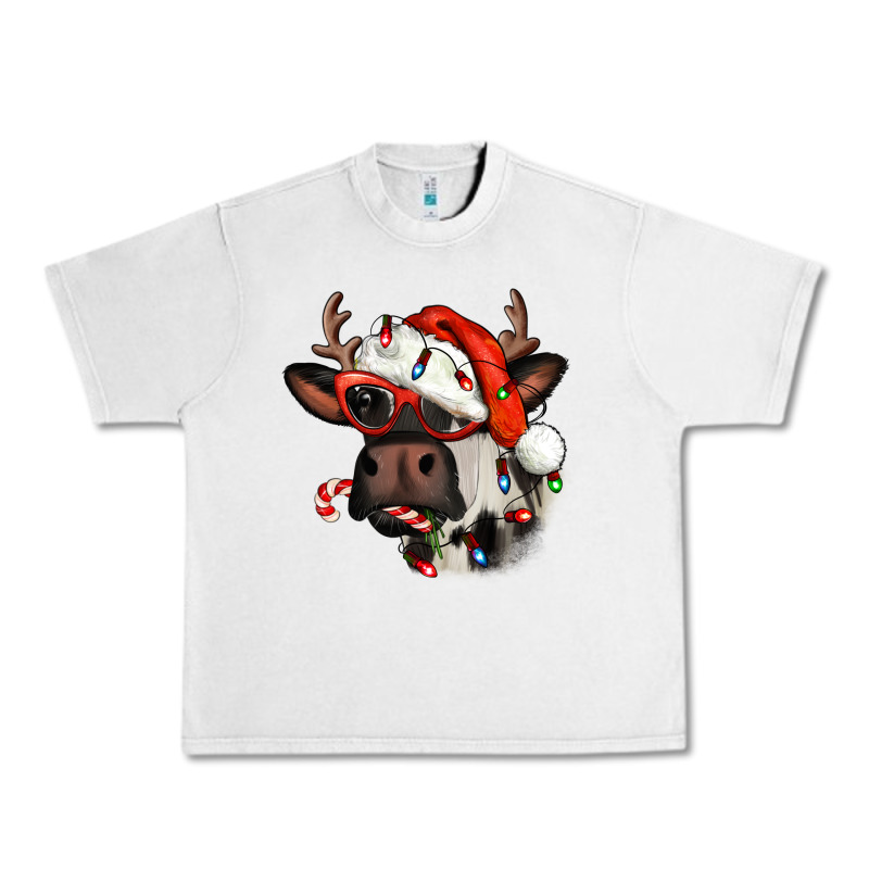 Christmas Cow With Antlers Urban Heavy Tee by Jasminsmagicworld | Teevron