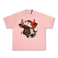 Salmon Christmas cow with antlers Urban Heavy Tee - Jasminsmagicworld