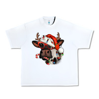 White Christmas cow with antlers Urban Heavy Tee - Jasminsmagicworld