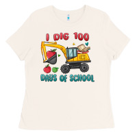 Bone i dig 100 days of school excavator Ladies Tee - MaliasSmallBusiness