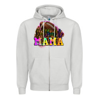Dove Grey football mama Zipper Hoodie - OliviaCreatesArt