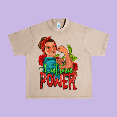 Latina Power Strong Woman Urban Heavy Tee Designed By Jasminsmagicworld