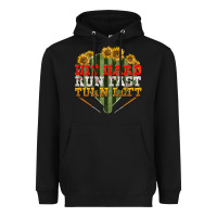 Black hit hard run fast turn left Heavyweight Hoodie - BundleAndBundleShop