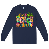 Navy Beach vibes Long Sleeve Tee - NancyCooperArtShop