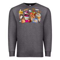 Charcoal Heather Lunch Lady Coffee Cups Premium Sweatshirt - FaDigitalArtStudio