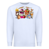 White Lunch Lady Coffee Cups Premium Sweatshirt - FaDigitalArtStudio