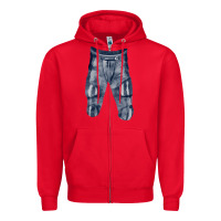 Red football padded pant fa element Zipper Hoodie - FaDigitalArtStudio
