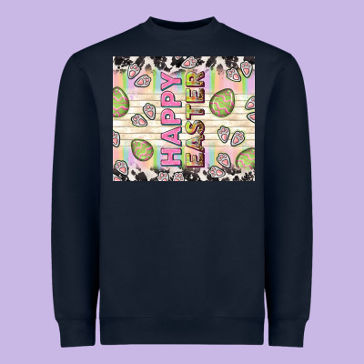 Happy Easter With Cowhide Heavyweight Sweatshirt Designed By Tumblerdesignbyshophia