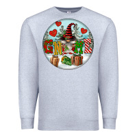 Heather Grey Christmas Gnome Premium Sweatshirt - FaDigitalArtStudio
