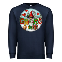 Navy Christmas Gnome Premium Sweatshirt - FaDigitalArtStudio
