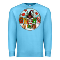 Ocean Blue Christmas Gnome Premium Sweatshirt - FaDigitalArtStudio