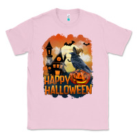 Bubblegum Pink Happy Halloween With Crow Classic Tee - LillyAllenDesigns