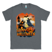 Charcoal Heather Happy Halloween With Crow Classic Tee - LillyAllenDesigns