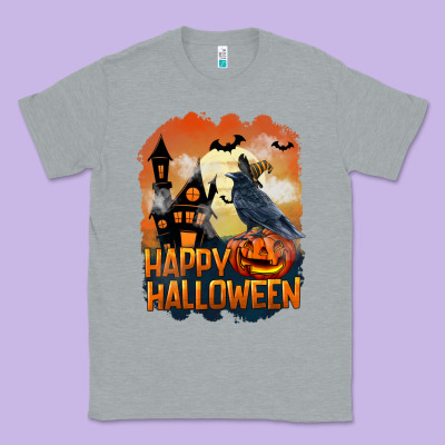 Happy Halloween With Crow Classic Tee Designed By Lillyallendesigns