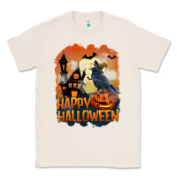 Natural Happy Halloween With Crow Classic Tee - LillyAllenDesigns