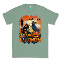 Sage Happy Halloween With Crow Classic Tee - LillyAllenDesigns