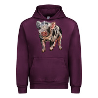 Mauve Wine Baby Spotted Pig Urban Hoodie - LillyAllenDesigns