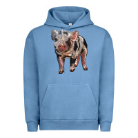 Pigment Pebble Blue Baby Spotted Pig Urban Hoodie - LillyAllenDesigns